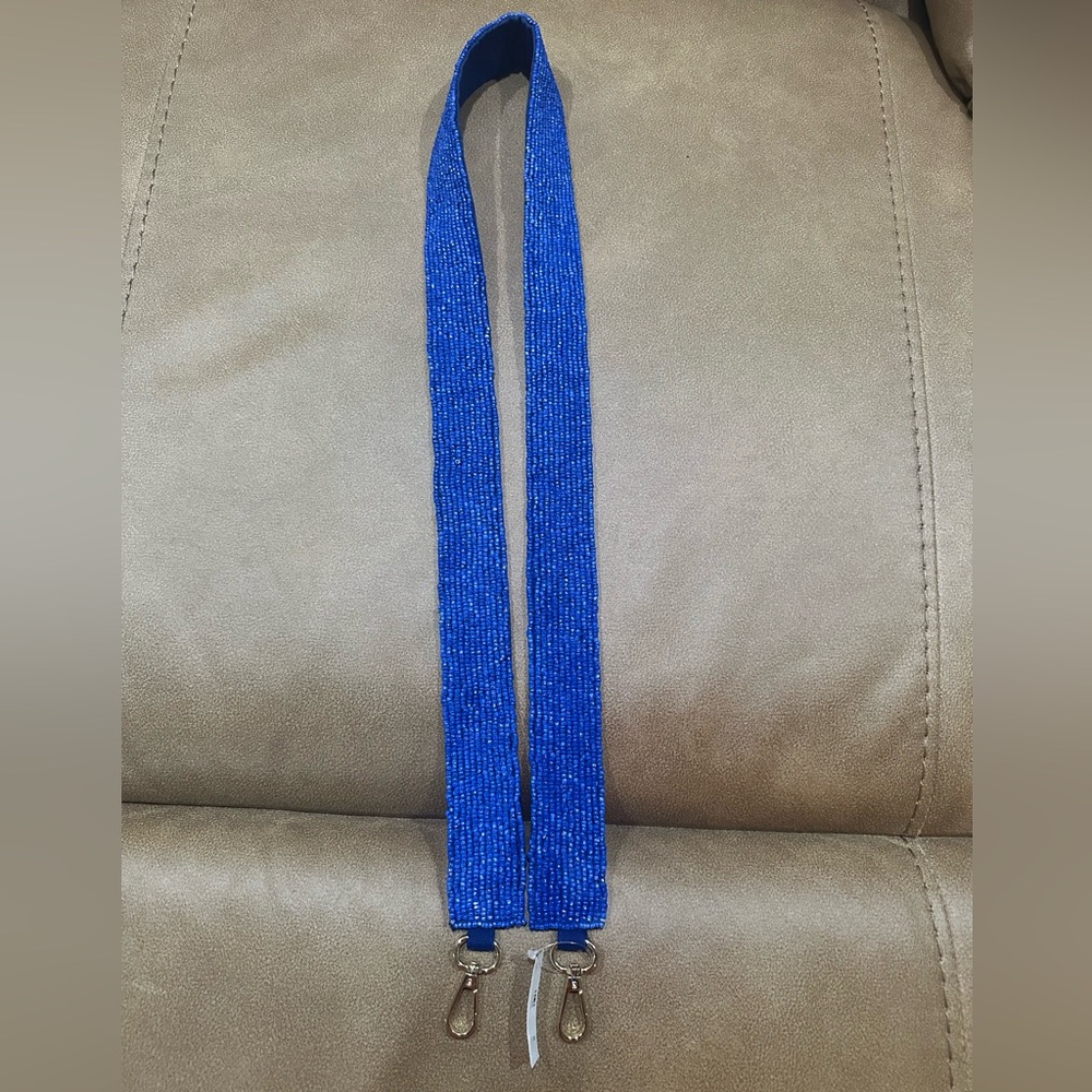 Blue Beaded Lanyard